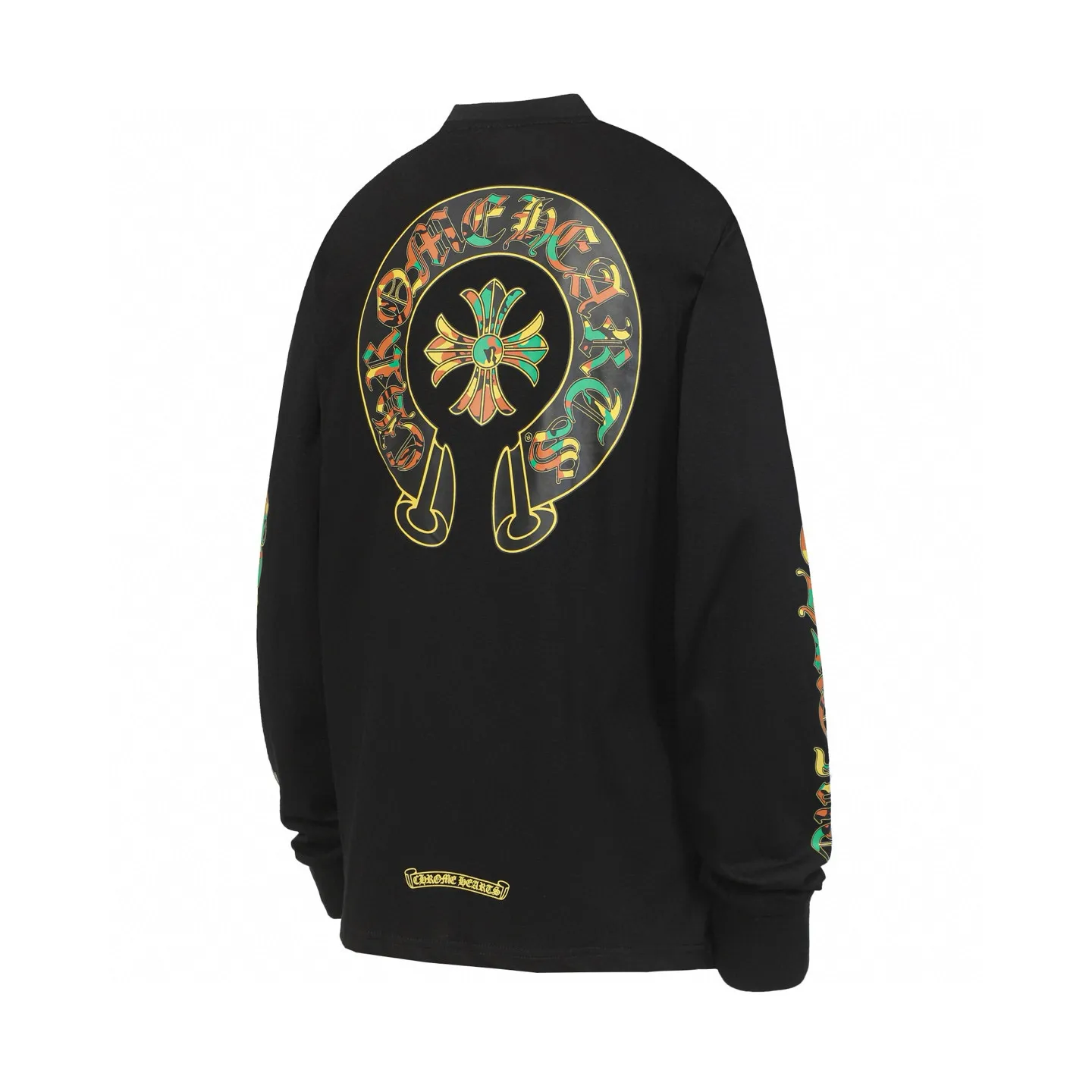 P160 K2143 cross-border model, please do not place an order if you pursue quality. -Chrome Hearts/Chrome Hearts Sanskrit horseshoe printed popular long-sleeved T-shirt -High weight, high density and high quality. The wool is soft, delicate and skin-friendly. It feels soft and silky. It has excellent warmth and skin-friendly properties.